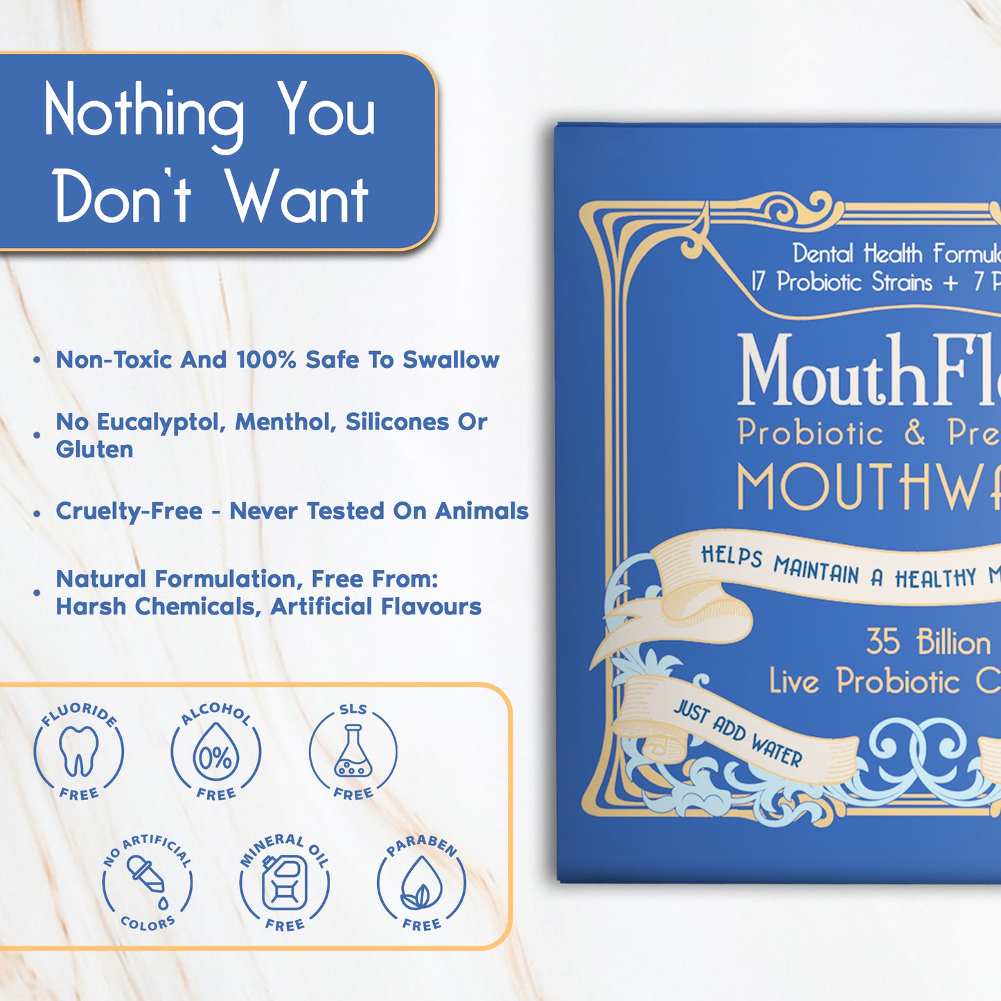 Probiotic & Prebiotic Gentle Oral Care for Sensitive & Oral Thrush-Prone Mouths